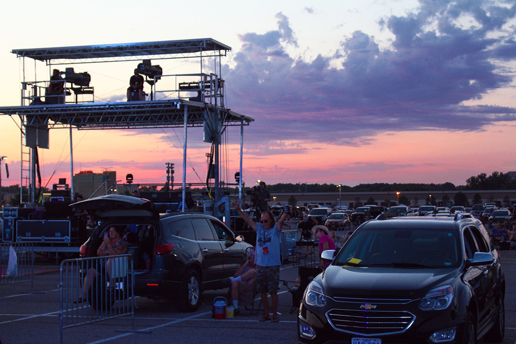 El Monstero performs at Hollywood Casino Amphitheatre's parking lot Drive-In concert series
